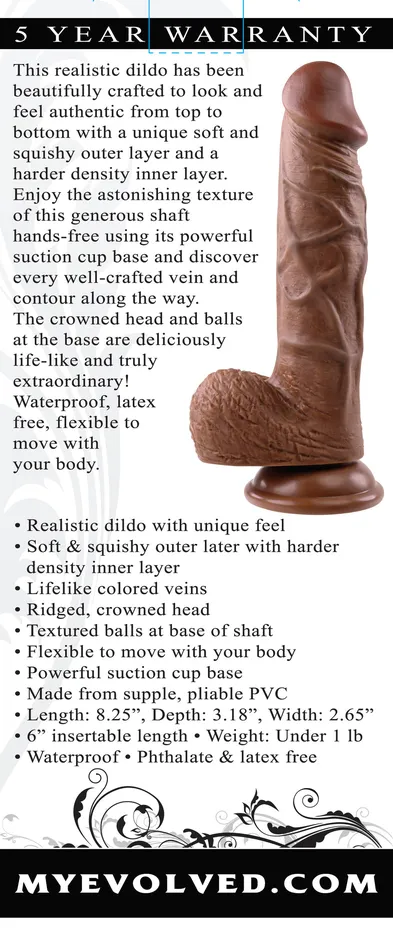 Evolved Novelties Dildos Realistic Dong 8 Dark Evolved Novelties Dildos Realistic Dong 8 Dark