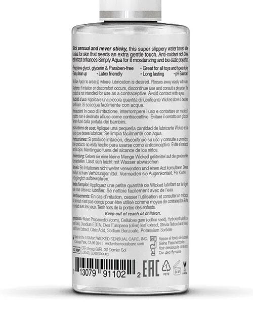 Wicked Sensual Care Lubricants Wicked Sensual Care Simply Aqua Water Based Lubricant Wicked Sensual Care Lubricants Wicked Sensual Care Simply Aqua Water Based Lubricant