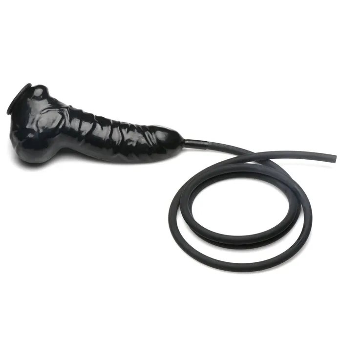Guzzler Realistic Penis Sheath With Tube Black XR Brands Master Series Male Sex Toys Guzzler Realistic Penis Sheath With Tube Black XR Brands Master Series Male Sex Toys