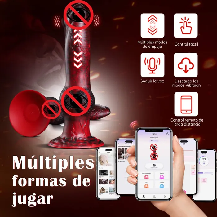 2 in 1 87in Thrusting Vibrating Silicone MonsterDildoApp Control Sohimi Female Sex Toys
