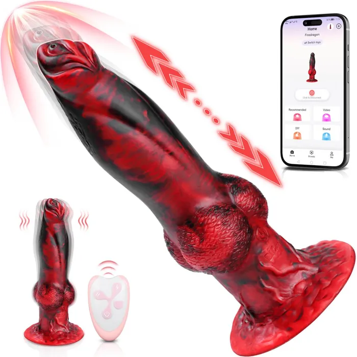 2 in 1 87in Thrusting Vibrating Silicone MonsterDildoApp Control Sohimi Female Sex Toys