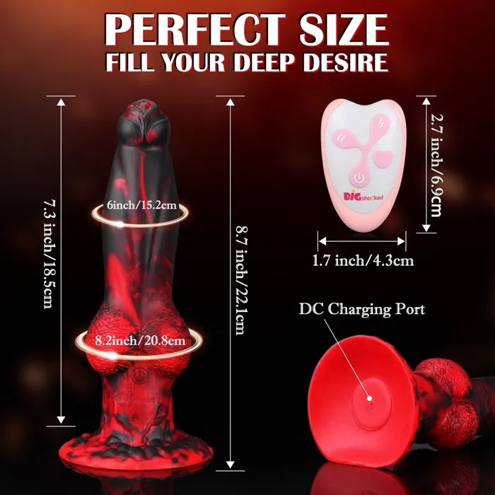 2 in 1 87in Thrusting Vibrating Silicone MonsterDildoApp Control Sohimi Female Sex Toys