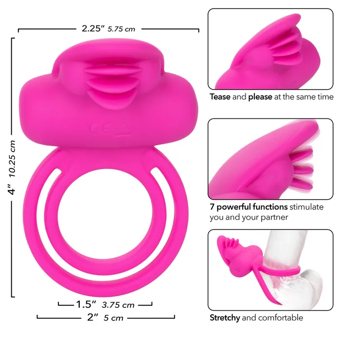 Female Sex Toys CalExotics Silicone Rechargeable Dual Clit Flicker Enhancer