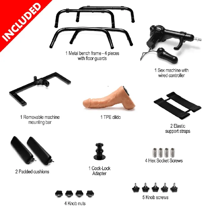 LoveBotz Deluxe Bangin Bench With Sex Machine Lovebotz Female Sex Toys