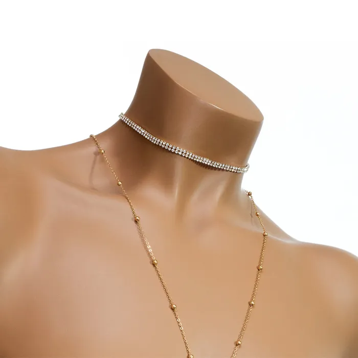 Female Sex Toys Western Fashion Western Fashion Rhinestone Circle Body Chain Choker
